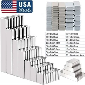 Big Block Square Magnets Super Strong Neodymium Large Magnet Rare Earth Magnet - Picture 1 of 26