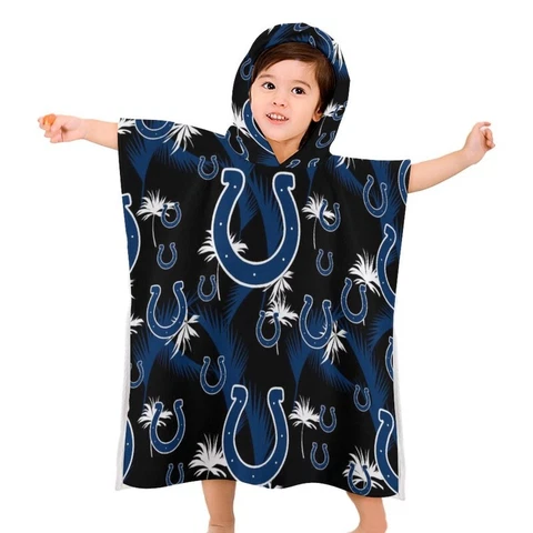 Indianapolis Colts Children's Bath Towel with Hood Travel Holiday Bath Towel Cover