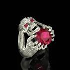 Vintage Gothic Punk Skull Cubic Zirconia Ring Band Rings Jewelry Sz 6-10