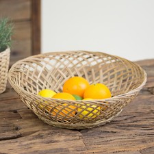 37cm Woven Coconut Fruit Bowl Bread Basket Storage Dish Coffee Table Home Decor