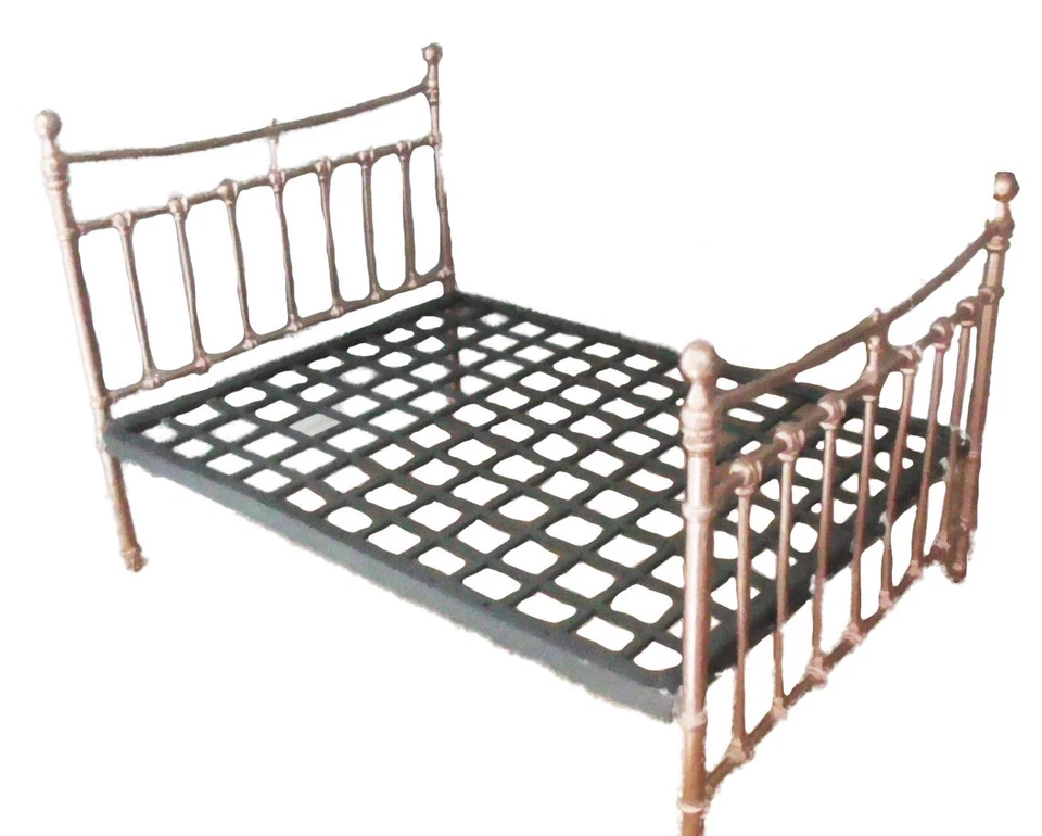 Bambole Casa Metallo Vittoriano Doppio Telaio Del Letto Kit Miniatura 1:12 Can - Immagine 1 di 1