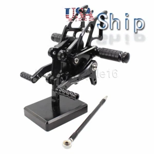 US FXCNC Racing Footpegs Rearset Pedals Fit Kawasaki NINJA 300/250 2013-2016 BLK - Foto 1 di 8