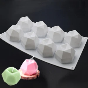 Cubo poliédrico mediano jabón gelatina caramelo chocolate vela fabricación de moldes de silicona - Imagen 1 de 5