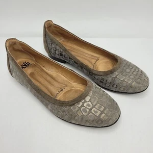 Sofft Maretto Damen Gr. 7 M Leder Ballerinas taupe bronze halbmetallic - Bild 1 von 15