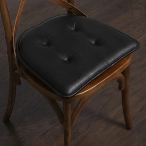 Non Slip U-Shaped Memory Foam Faux Leather Chair Pad Cushion In/Outdoor 2 Pack - Picture 1 of 12