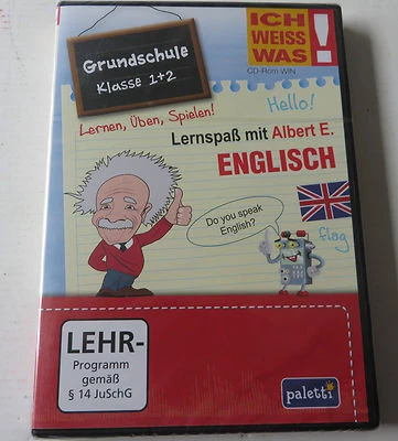 CD-ROM Lernspaß mit Albert E. ENGLISCH Grundschule Kl. 1 + 2 Lernen Üben Spielen - Bild 1 von 3