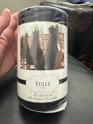 Amscan Tul Negro 65yds x 6" Rollo Fiesta Suministro Decoración ¡¡Nuevo!!! Foto 1 de 2