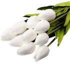 10Pcs Home Party Decor Artifical Real Touch Faux Leather Tulips 15