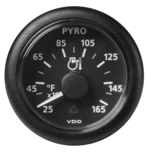VDO ViewLine 2-1/16" (52mm) Exhaust Pyrometer  250°F - 1650°F Black - Picture 1 of 1