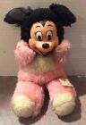 Vintage Minnie Mouse Walt Disney Productions Pink Plush Rubber Plastic Face 50s