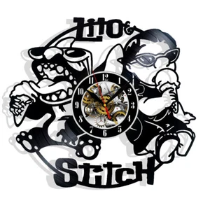 Lilo & Stitch vinilo reloj de pared discos decoración del hogar arte regalo cumpleaños... - Imagen 1 de 4