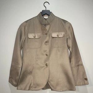 Armani Collezioni Silk Blend Button Front Women's Shirt Barrel Cuffs Size 4 - Picture 1 of 9