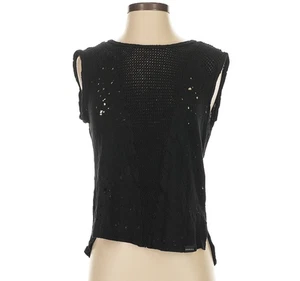 Koral Netz Tank Top schwarz Gr. Small Distressed Bio Hanf Baumwolle Shirt S - Bild 1 von 8