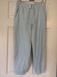 Women's Lululemon Scuba High Rise Pastel Blue 7/8 Cropped Jogger Sweatpants Sz 6 - Picture 1 of 4