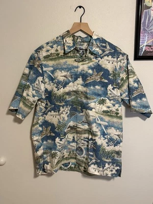 Reyn Spooner Hawaiian Shirt Large US Air Force 60th Anniversary Hickam Air Force - Image 1 of 4