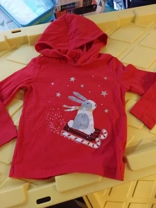 Girl's Size 4 Red Holiday Shirt Hoodie Carter's - Picture 1 of 4