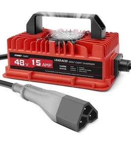 15 AMP Golf Cart Charger for 48 Volt EZGO RXV & TXT with 3 Pin Triangular Plug-L - Picture 1 of 10