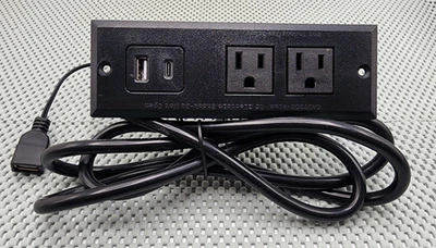 BAYU Furniture Power Distribution BY213-J022 Black, 2 Outlet, 1 USB A, 1 USB C - Image 1 of 4