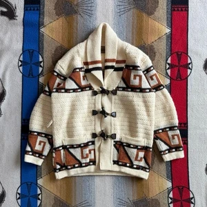 Vintage Women’s Tundra Aztec Pattern Shawl Cardigan Knit Sweater Size Small - Picture 1 of 9