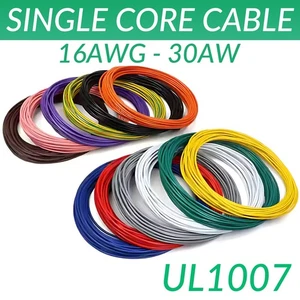 Single Core Cable Electrical Wire 1 Strand 16AWG - 30AWG Tinned Copper Ul1007 - Picture 1 of 19
