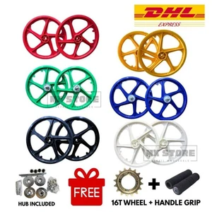 BMX Bicycle 20" PVC Sport Rim Wheel Set + Hub + 16T Freewheel - Multicolor - Picture 1 of 18