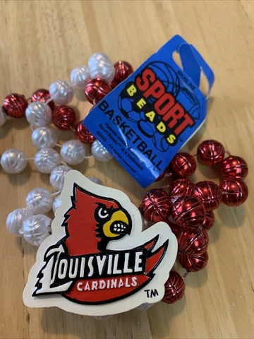 Louisville Cardinals Team Spirit Color Basketball Sports Beads Necklace College Cover