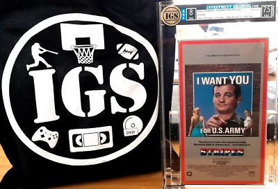 STRIPES 1981/1985 ORIGINAL vhs new graded IGS 8/7.5 NM BILL MURRAY Watermarks - Image 1 of 3