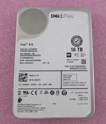 NEW Dell CNXPV 16TB SAS 7.2K 3.5" Disk Drive Seagate Exos X16 ST16000NM010G HDD - Image 1 of 4