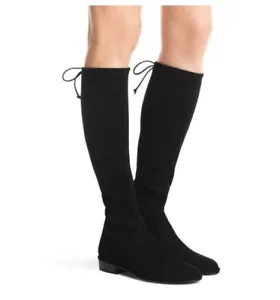 $750 STUART WEITZMAN Kneezie Boot SUEDE RIDING KNEE black Size 6 Without Box - Picture 1 of 8