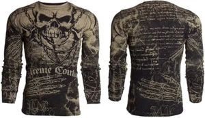 Xtreme Couture by Affliction Mens Long Sleeve Killer Black Y2K T-Shirt Tee L-XXL - Picture 1 of 6