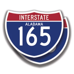ALABAMA INTERSTATE 165 STICKER 2 Decals Road Sign Bogo Highway Car Window - Picture 1 of 1
