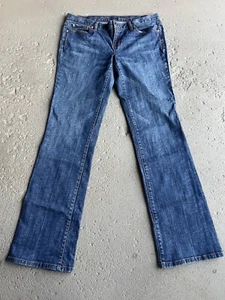 Ann Taylor Loft Womens Jeans 10 Blue Modern Boot Cut Dark Wash Pockets 34x33 - Picture 1 of 13
