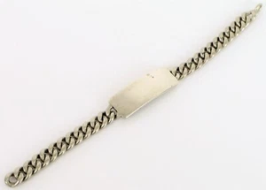 VTG WWII ERA CROWN TRIFARI STERLING SILVER SWEETHEART ID BRACELET ST CHRISTOPHER - Picture 1 of 3