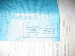 Vintage Rare Execuform  Fairchild Model 91 Amphibian Model Airplane Kit + Bonus