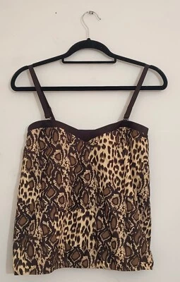 Changes Tank Top Size 14 42 Sleeveless Adjustable Straps Animal Print In Bralet - Image 1 of 4