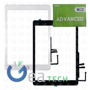TOUCH SCREEN VETRO APPLE IPAD 6 6A 2018 9.7" A1893 A1954 TASTO HOME NERO BIANCO - Zdjęcie 1 z 3