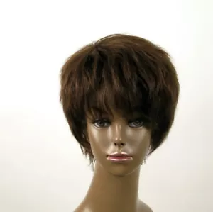 Perruque afro femme 100% cheveux naturel châtain ref JEAN 04/6 - Picture 1 of 9
