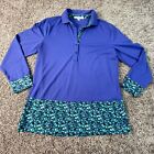 Fairway & Greene Shirt Womens Medium Blue Long Sleeve Casual Golf Golfer Ladies