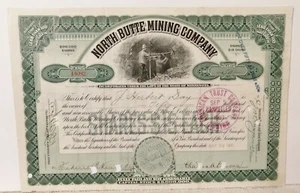 VINTAGE! North Butte Mining Company Aktienzertifikat Minnesota 1906 - Bild 1 von 2