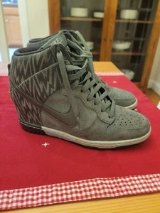 2013 Nike Dunk Sky High Print women SIZE 7 Dark Mica Green/Sea Spray 543258-302 - Picture 1 of 13