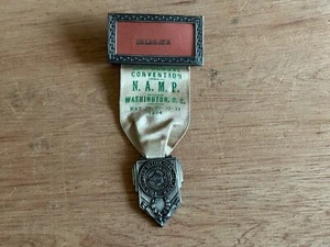 NY Master Plumbers Badge Medal Pin Ribbon FOB Name Tag 1934 Washington DC Vtg - Picture 1 of 24