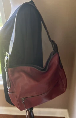 Hogan Women's Burgundy & Wine Leather Top Handle Shoulder Bag - Image 1 of 4