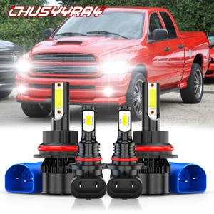 4x Combo LED Headlight + Fog Light Bulbs for Dodge Ram 1500 2500 3500 2002-2005 - Picture 1 of 12