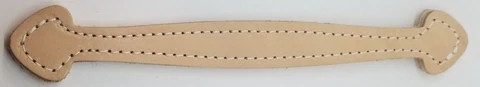 Natural 8-7/8" Spade Head Leather Trunk Handle holes Slots chest steamer antique Cover