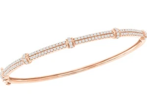 18K ROSÉGOLD DIAMANT HARTER ARMREIF ARMBAND 1,00 CTTW. - Bild 1 von 2