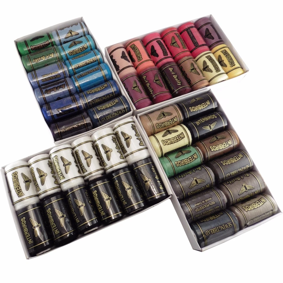 Pack 12 Pcs 402 Polyester Colours Spool Finest Quality Sewing Thread B4Q - Image 1 of 1