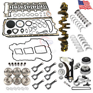 Engine Overhaul Rebuilding Kit w/ Pistons Connecting Rod Timing Chain for BMW US