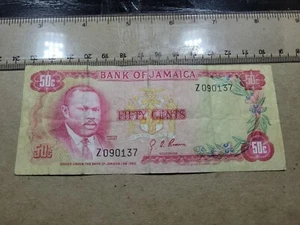 🇯🇲 Jamaica 50 cents 1960 (1970) P-53 "VF" REPLACEMENT NOTE Banknote 101323-1 - Picture 1 of 2