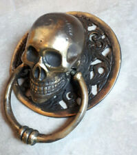 Gesamt14cm metall BRONZE türklopfer HANDTUCHHALTER totenkopf Schädel skull gothi
