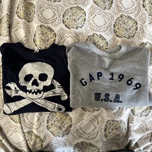 Gap And Crew Cuts Size 5 Lot Of 2 Long Sleeve Shirts Sweatshirt Long Sleeve Top  - Picture 1 of 7